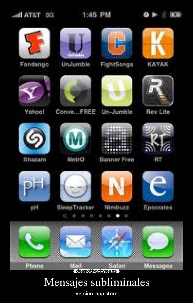 Mensajes subliminales - versión: app store