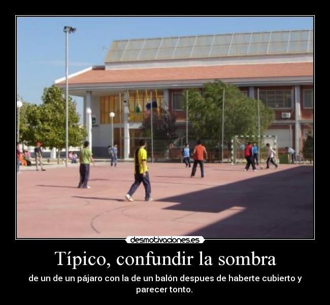 Típico, confundir la sombra - de un de un pájaro con la de un balón despues de haberte cubierto y parecer tonto. 