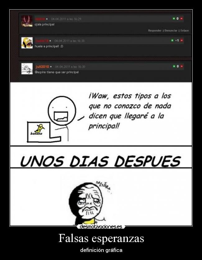 Falsas esperanzas - definición gráfica