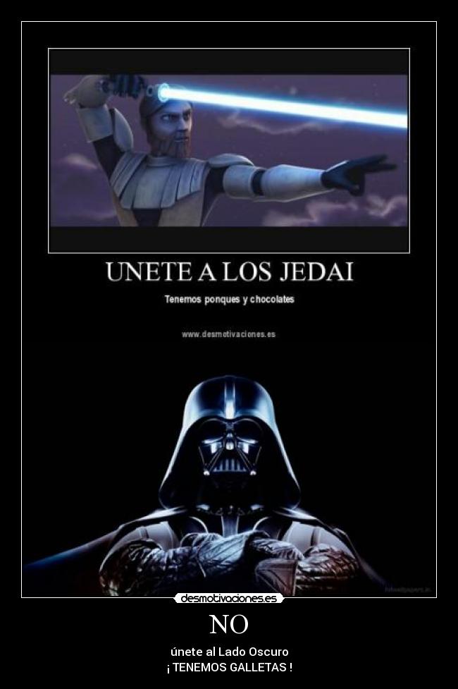 carteles lado oscuro star wars jedi sith desmotivaciones