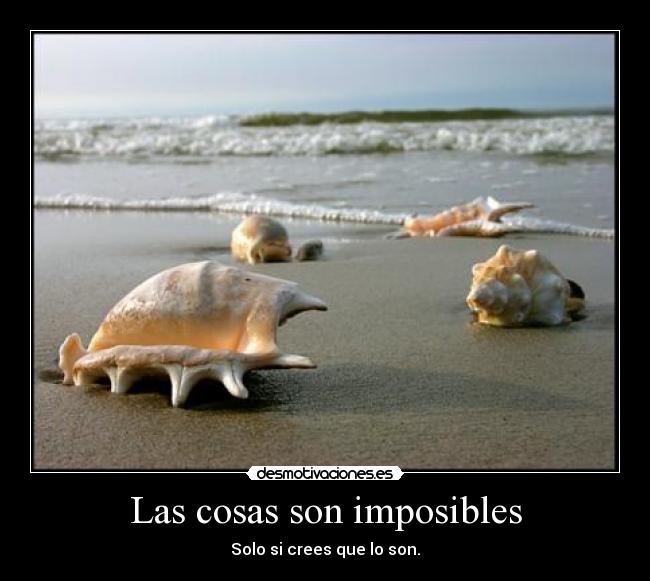 Las cosas son imposibles - Solo si crees que lo son.
