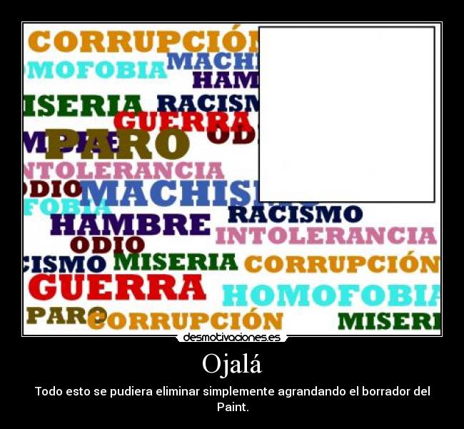 Ojalá - Todo esto se pudiera eliminar simplemente agrandando el borrador del Paint.