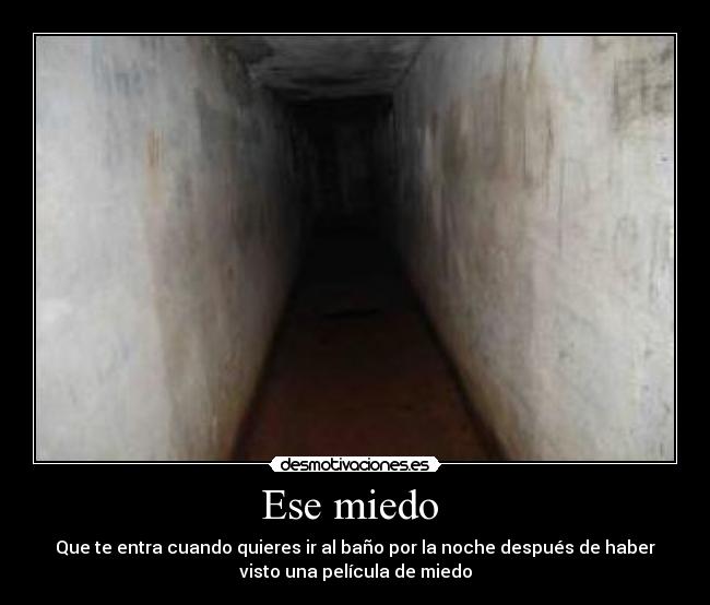 Ese miedo - Que te entra cuando quieres ir al baño por la noche después de haber
visto una película de miedo