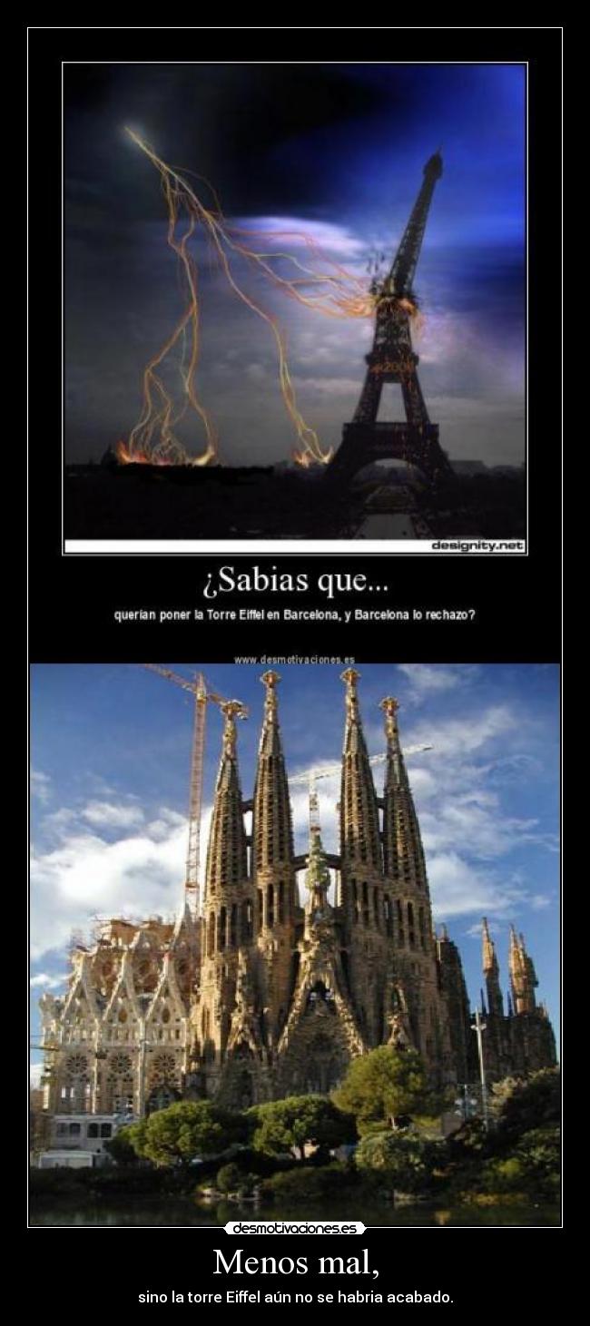 carteles torre eiffel barcelona desmotivaciones