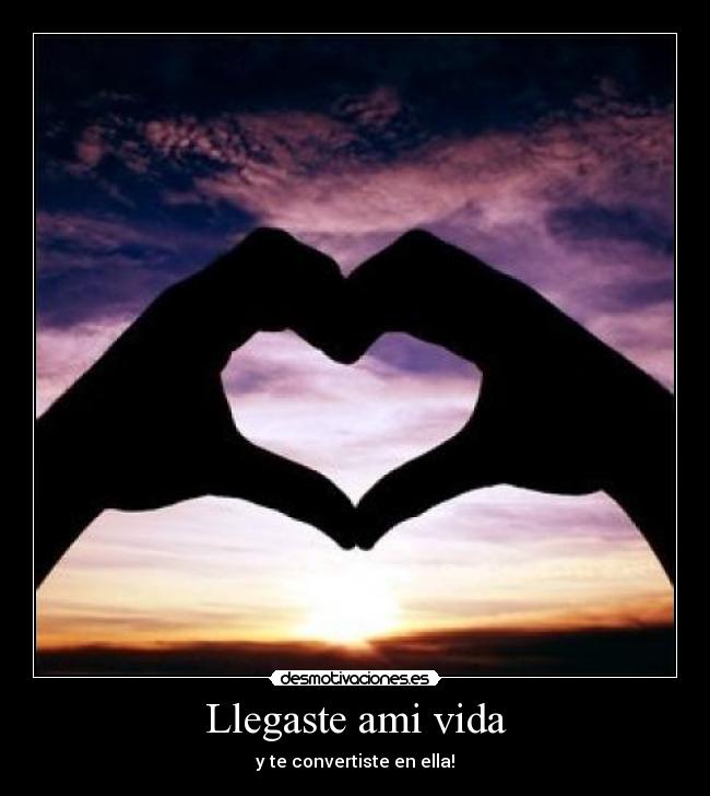 Llegaste ami vida - y te convertiste en ella!