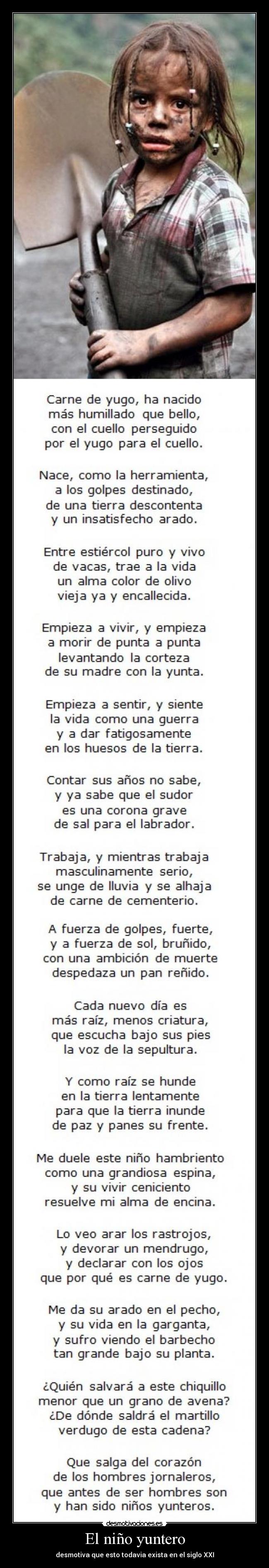 El niño yuntero - desmotiva que esto todavia exista en el siglo XXI