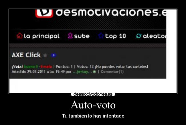 Auto-voto - Tu tambien lo has intentado