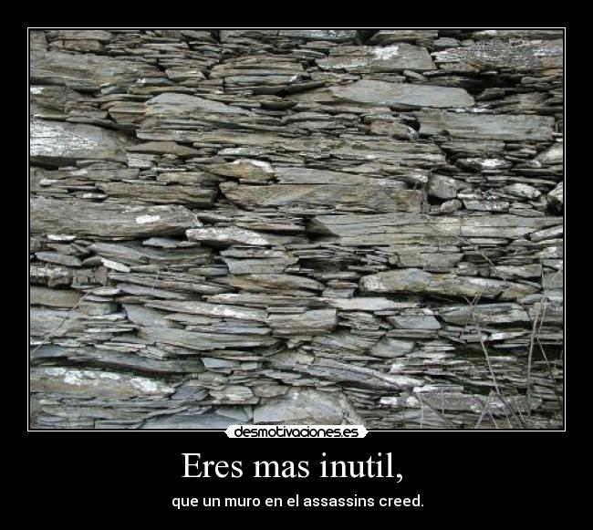 Eres mas inutil, - que un muro en el assassins creed.