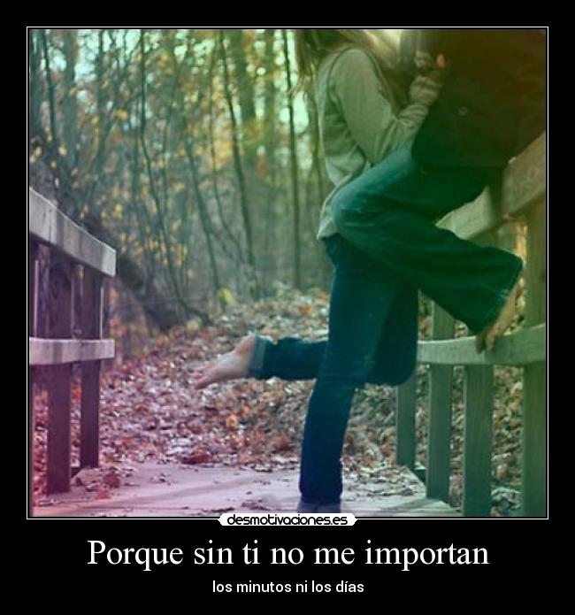 Porque sin ti no me importan - los minutos ni los días