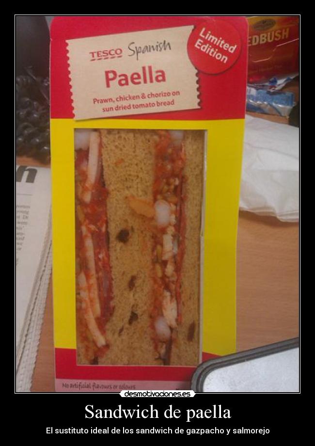 carteles sandwich paella tesco desmotivaciones