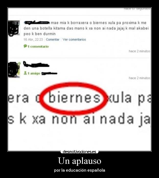 Un aplauso - por la educación española