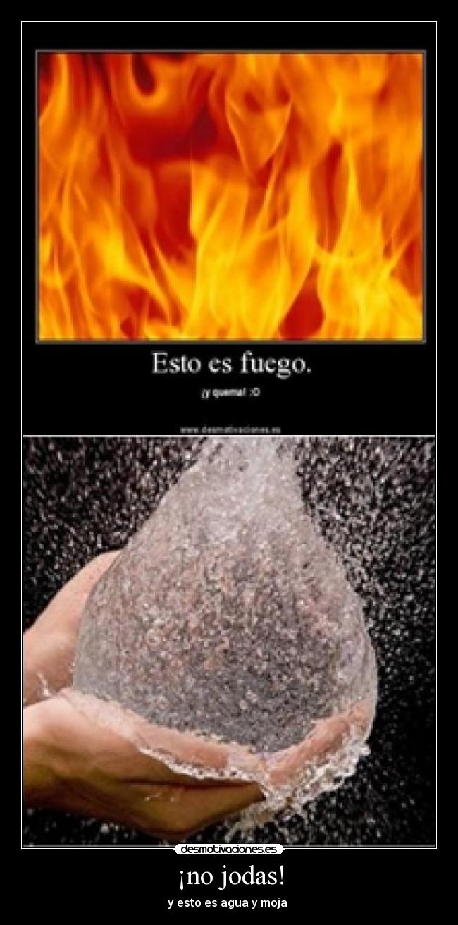 ¡no jodas! - y esto es agua y moja 