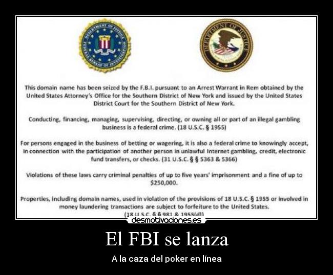 carteles fbi caza poker linea censura desmotivaciones