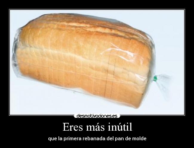 Eres más inútil - que la primera rebanada del pan de molde