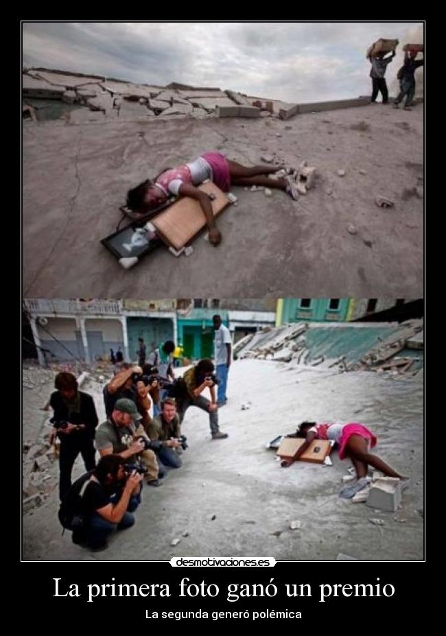 La primera foto ganó un premio - La segunda generó polémica
