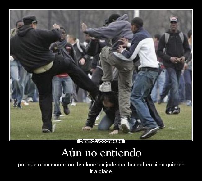 Aún no entiendo - por qué a los macarras de clase les jode que los echen si no quieren ir a clase.