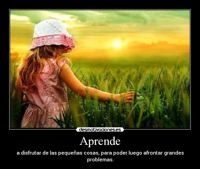 carteles aprende disfrutar las pequenas cosas para poder luego afrontar grandes problemas desmotivaciones