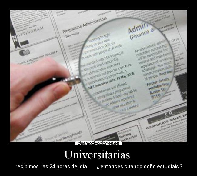 Universitarias  - recibimos  las 24 horas del dia        ¿ entonces cuando coño estudiais ?