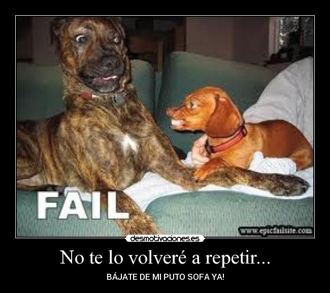 No te lo volveré a repetir... -