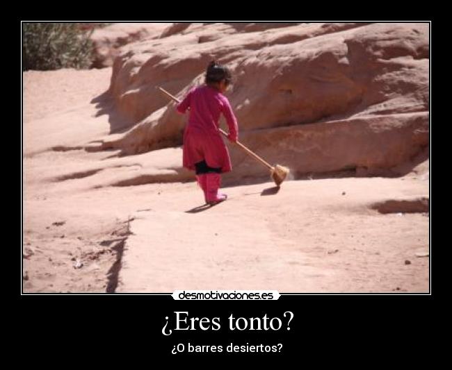 ¿Eres tonto? - ¿O barres desiertos?