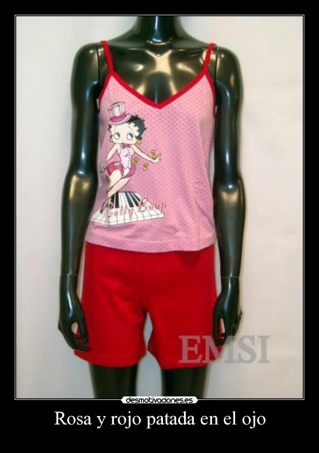 Rosa y rojo patada en el ojo -