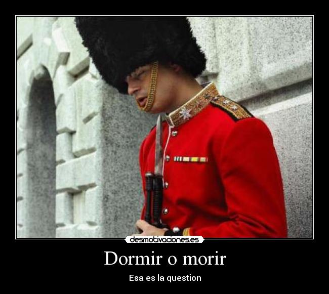 Dormir o morir - Esa es la question