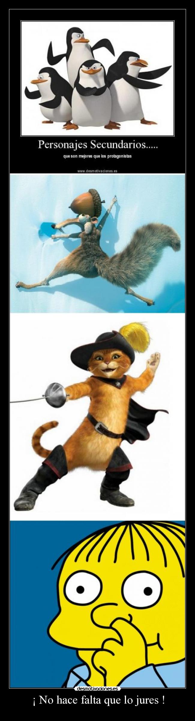 carteles ralph simpsons gato botas shrek ardilla ice age desmotivaciones