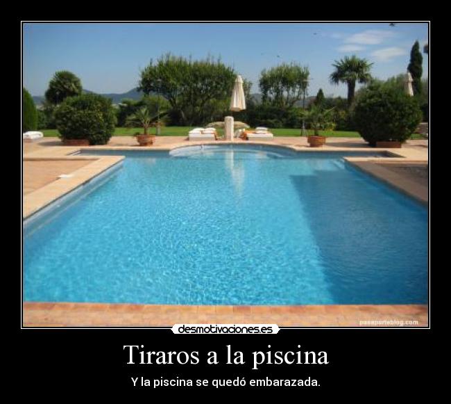 Tiraros a la piscina - Y la piscina se quedó embarazada.