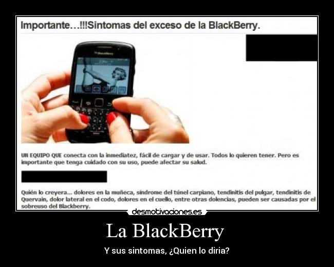 La BlackBerry  - Y sus sintomas, ¿Quien lo diria?