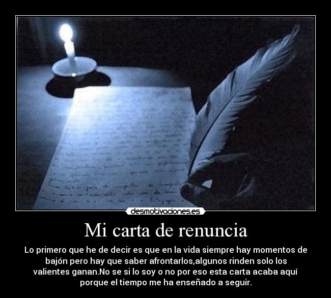 Mi carta de renuncia - 