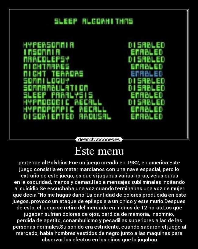 Este menu - 