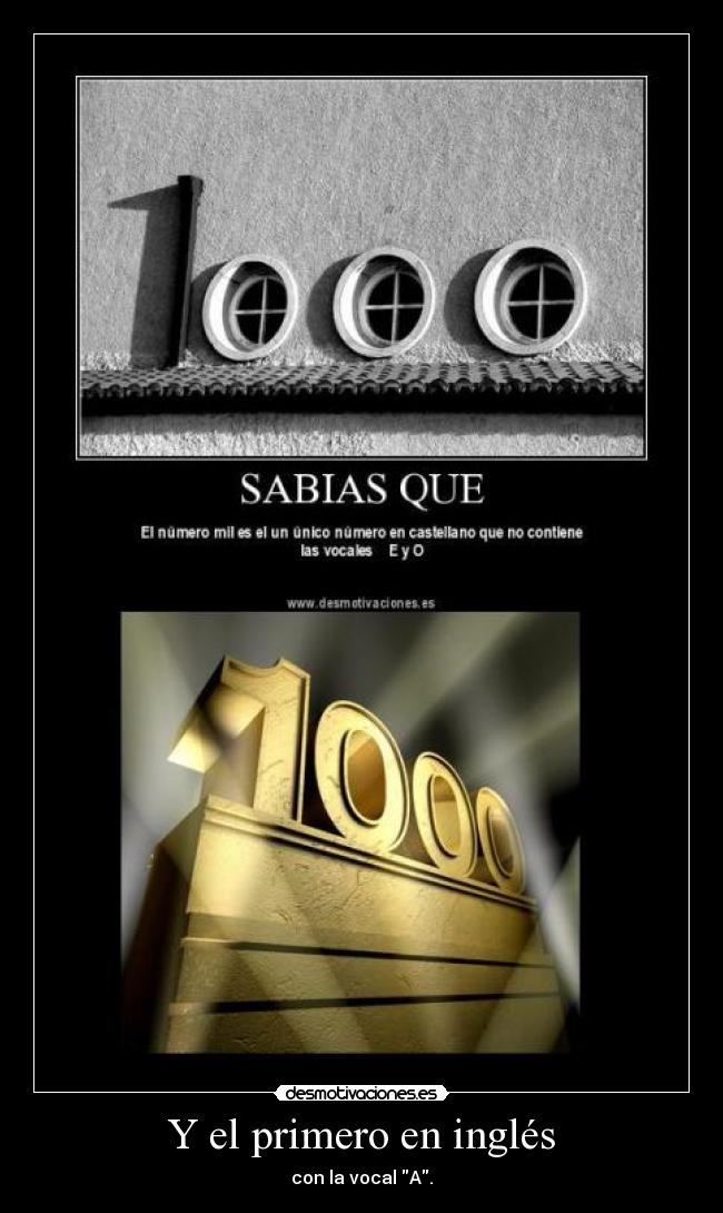 Y el primero en inglés -