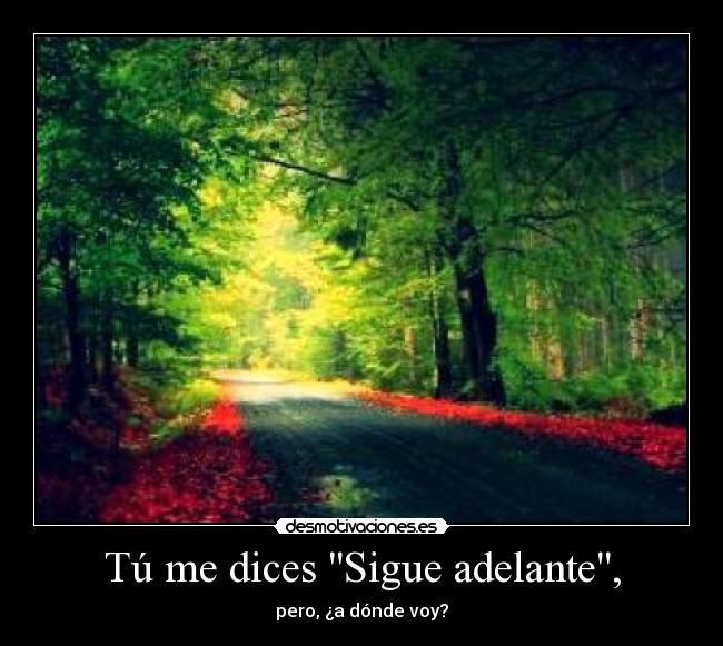 Tú me dices Sigue adelante, -