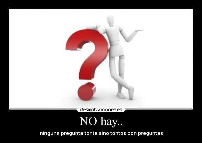 NO hay.. - ninguna pregunta tonta sino tontos con preguntas