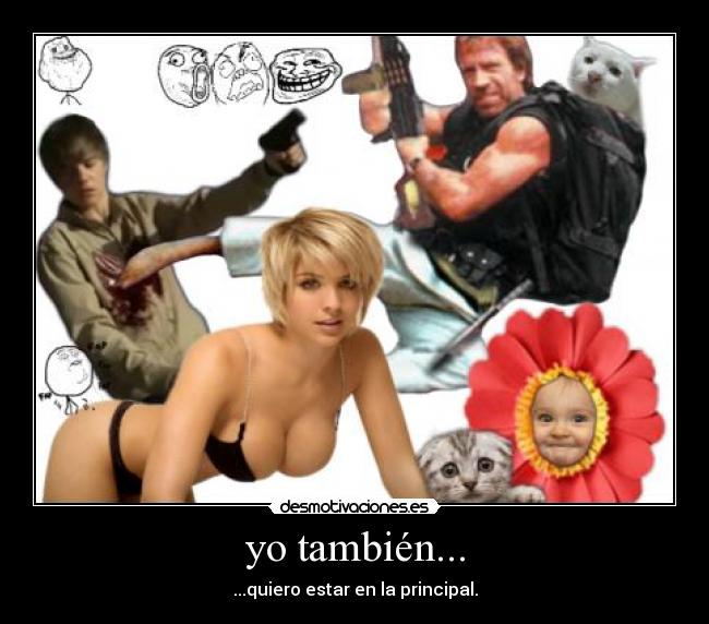 carteles tambien quiero estar principal justin bieber chuck norris walt gatico bebe memes kalen desmotivaciones