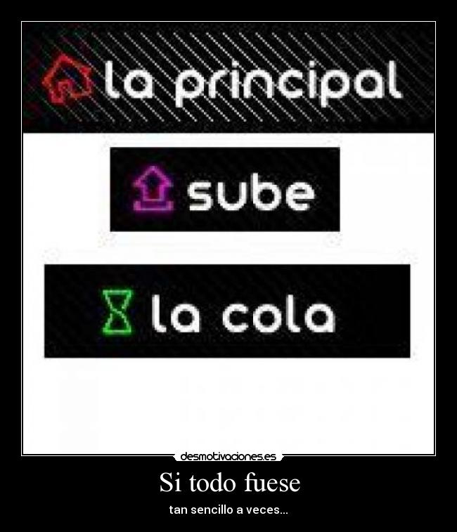 Si todo fuese - tan sencillo a veces...