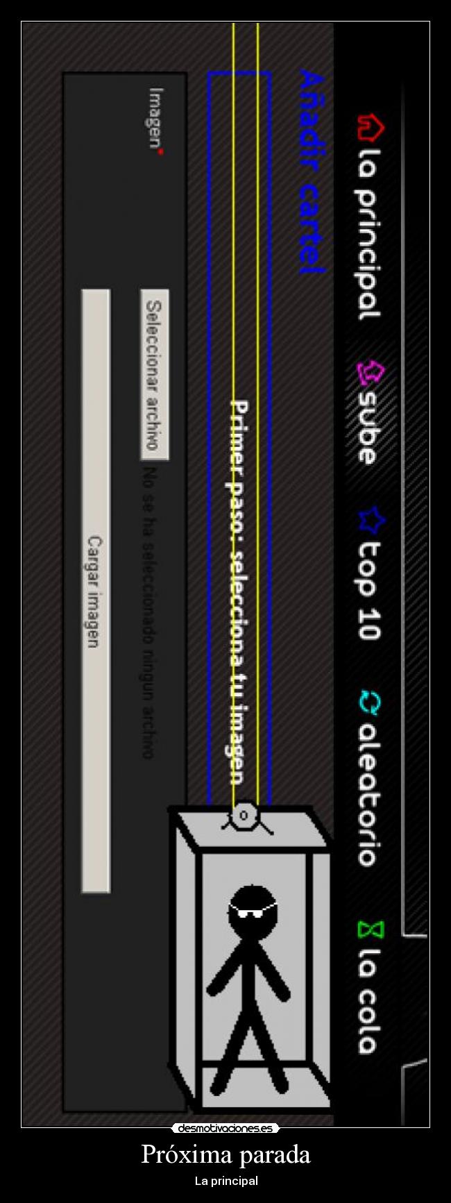 carteles principal parada proxima ascensor cola desmotivaciones