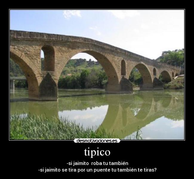 tipico - -si jaimito roba tu también
-si jaimito se tira por un puente tu también te tiras?