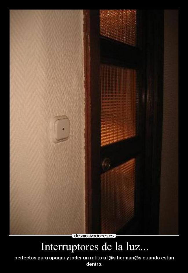 Interruptores de la luz... - perfectos para apagar y joder un ratito a l@s herman@s cuando estan dentro.