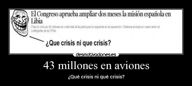 43 millones en aviones - ¿Qué crisis ni qué crisis?