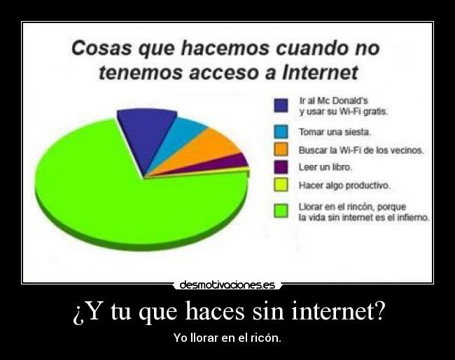 ¿Y tu que haces sin internet? - Yo llorar en el ricón.