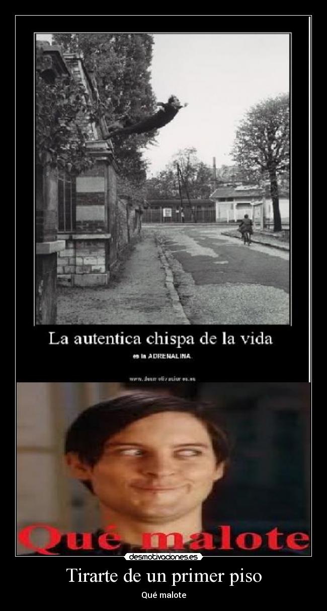 Tirarte de un primer piso - Qué malote