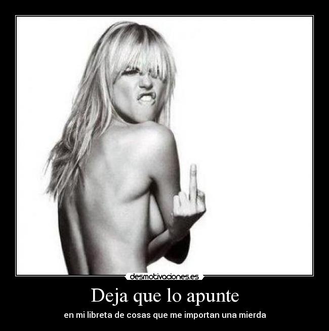 Deja que lo apunte - en mi libreta de cosas que me importan una mierda