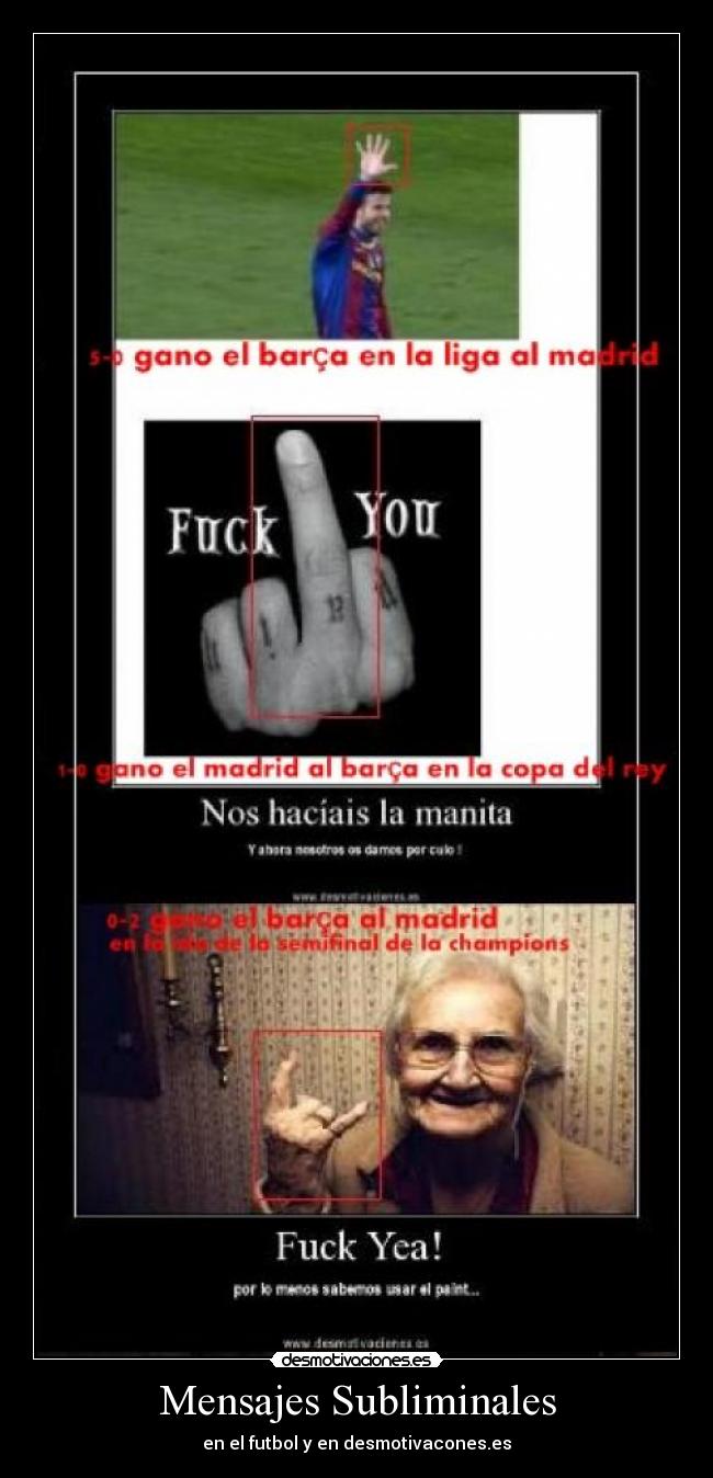 Mensajes Subliminales - en el futbol y en desmotivacones.es