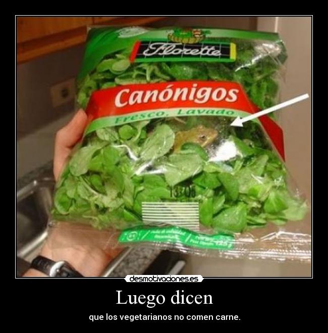 Luego dicen - que los vegetarianos no comen carne.