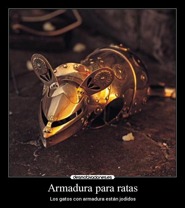 Armadura para ratas - Los gatos con armadura están jodidos