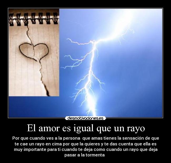 El amor es igual que un rayo - 