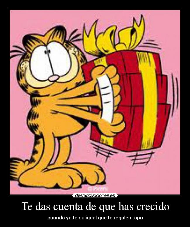 Te das cuenta de que has crecido -