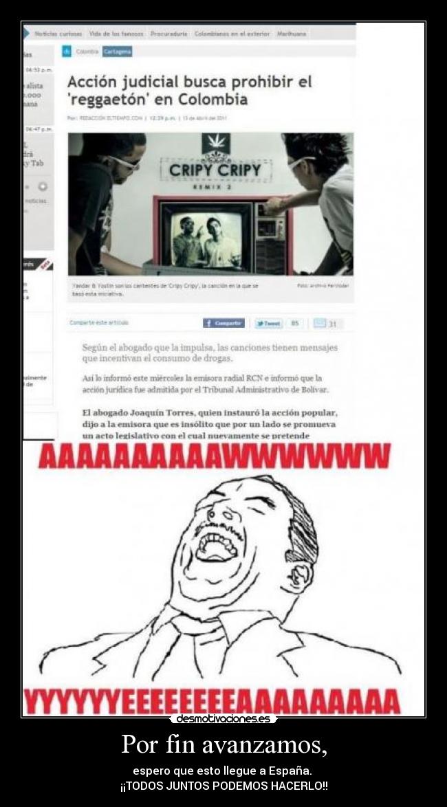 Por fin avanzamos, -