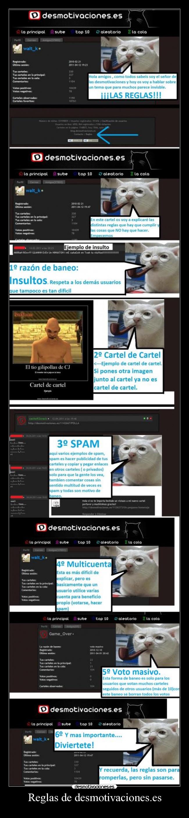 Reglas de desmotivaciones.es -